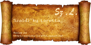 Szalóky Loretta névjegykártya